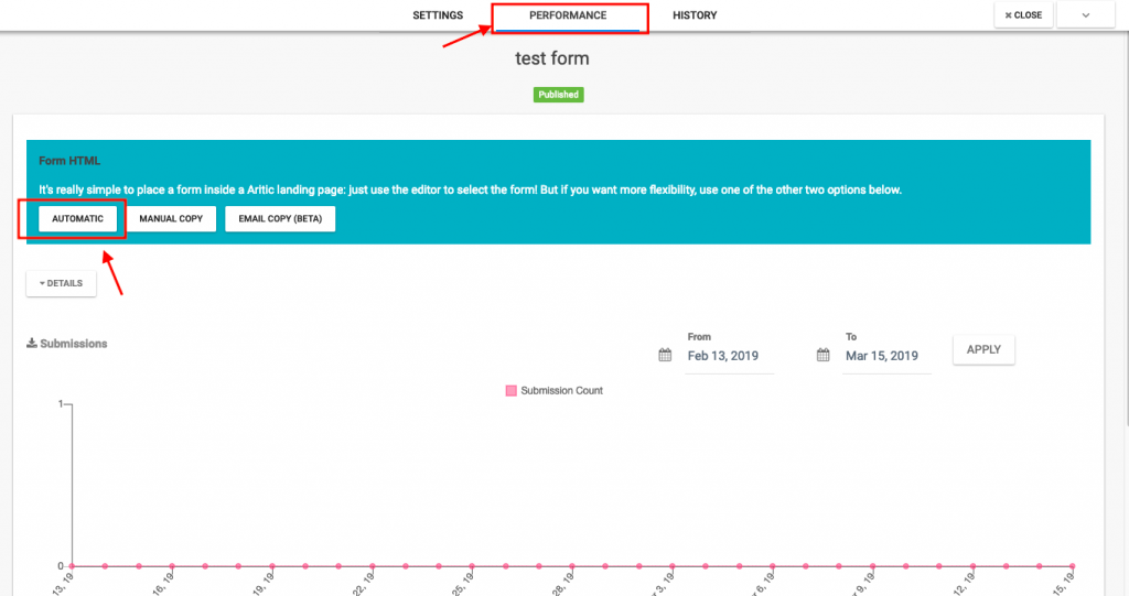 embed form automatic