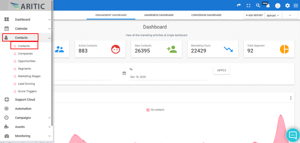 Aritic dashboard