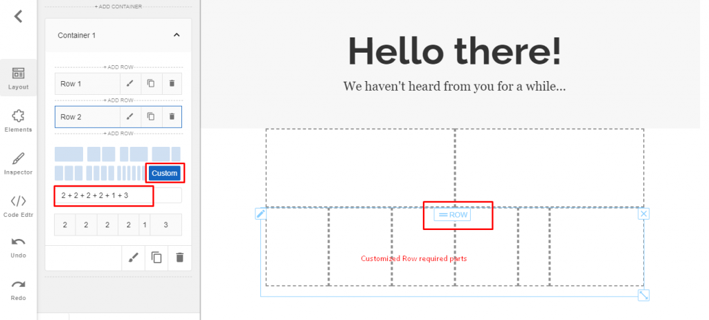Customize row