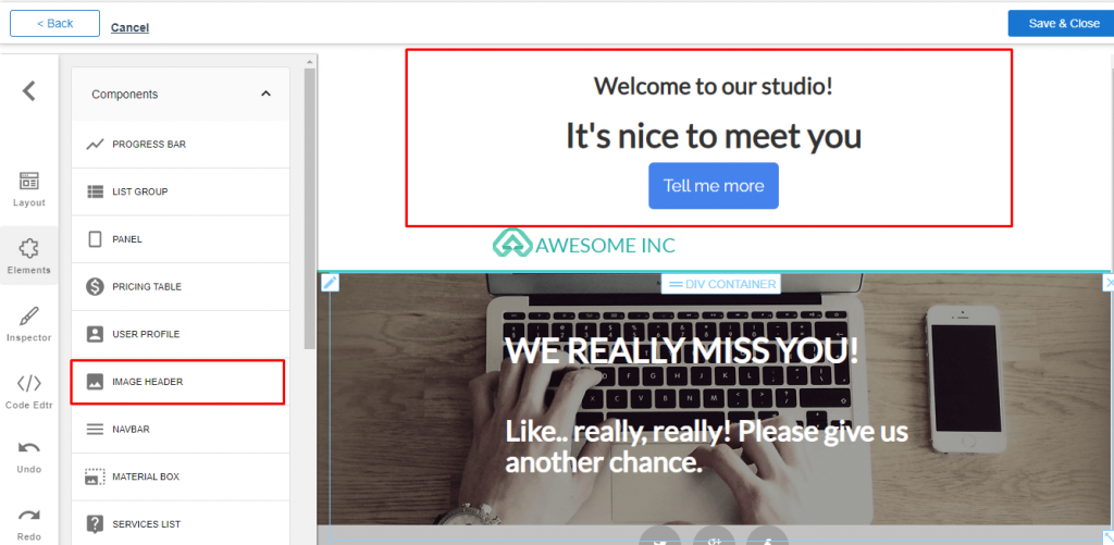 landing page