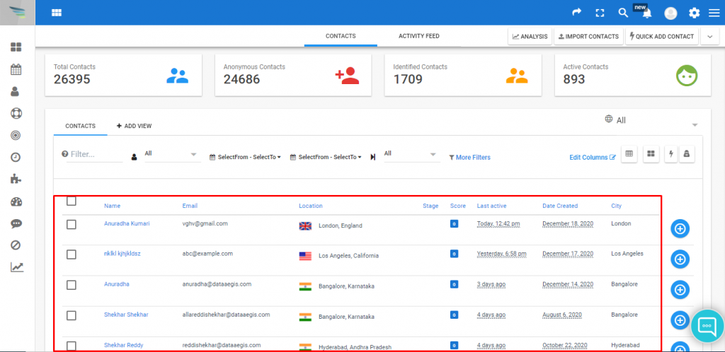 contact page