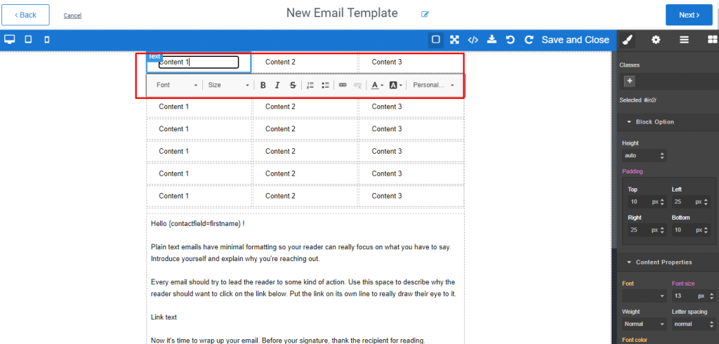 email template