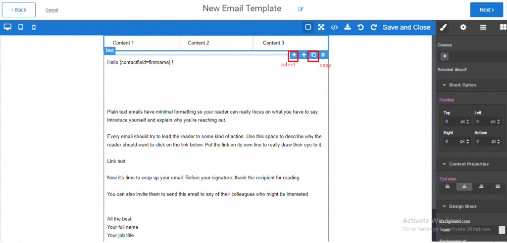 email template