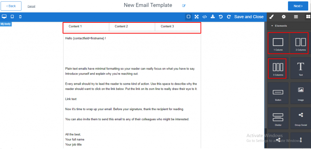 email template