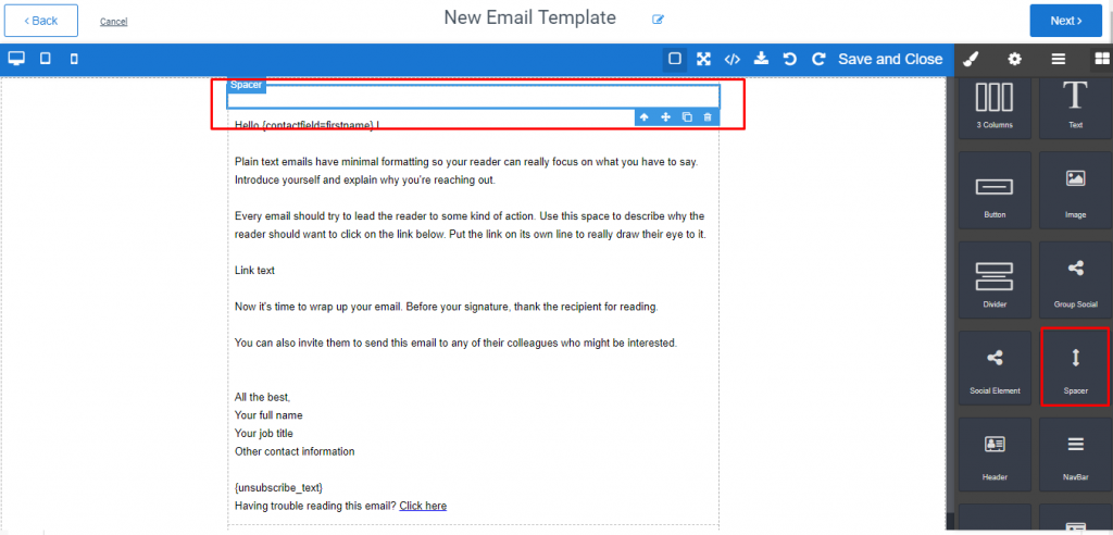 email template